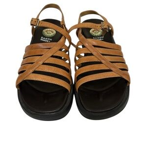 Earth Shoe Tan Strappy Comfort Sandals Size 9